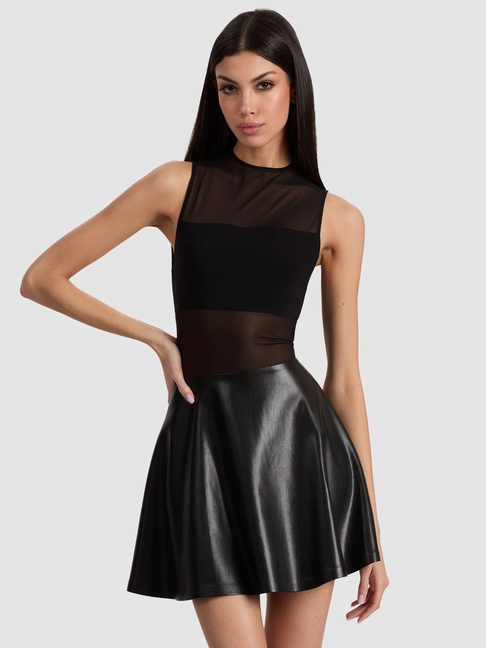 Alice and olivia CHARA VEGAN MINI DRESS